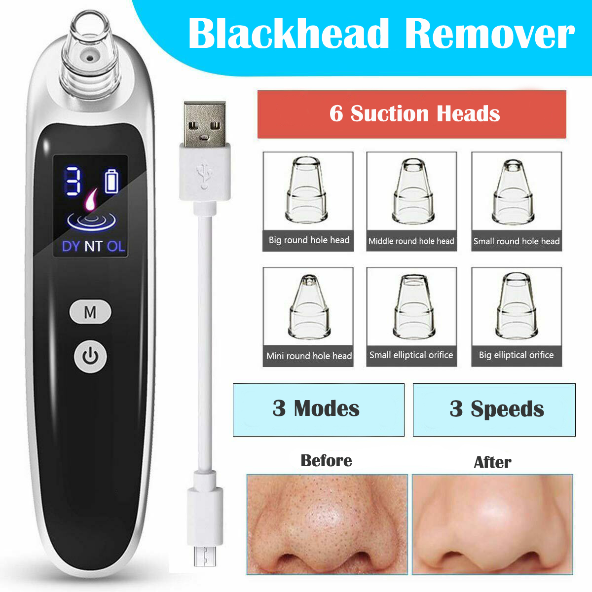 Nasal Aspirator - Extracteur de points noirs électrique, nettoyeur
